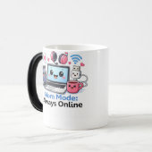 Grappige Tech Moeder Mok Moeder Modus Altijd Onlin (Voorkant links)