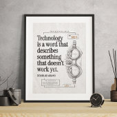 Grappige Tech Quote op Patent Drawing voor Geeks Poster