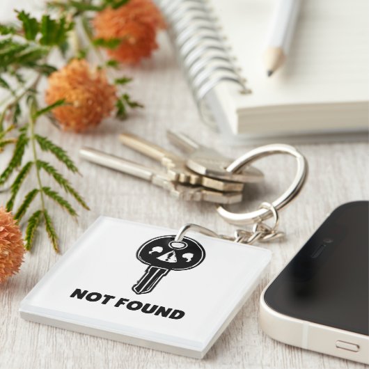 Grappige Tech Sleutelhanger - "404 Key Not Found" (Voorkant Rechts)