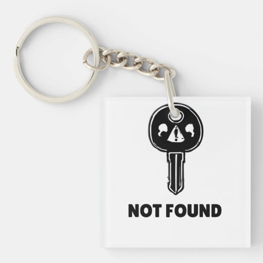 Grappige Tech Sleutelhanger - "404 Key Not Found" (voorkant)