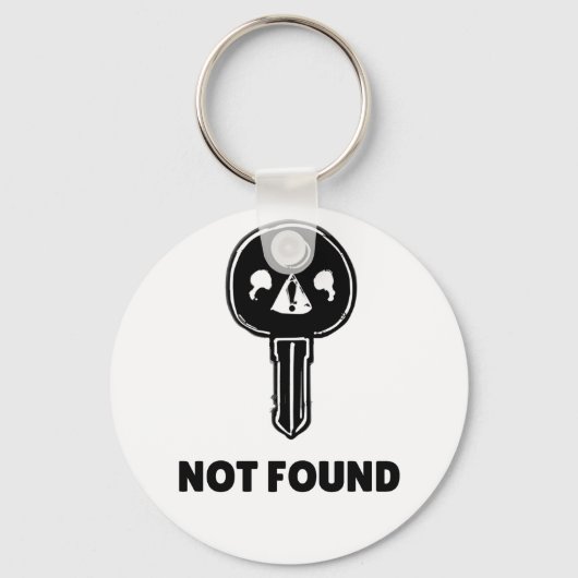 Grappige Tech Sleutelhanger - "404 Key Not Found" (Achterkant)