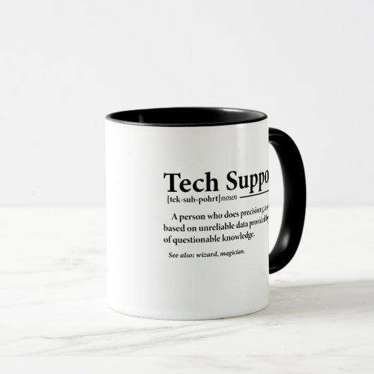 Grappige Tech Support Definitie Mok (Voorkant rechts)