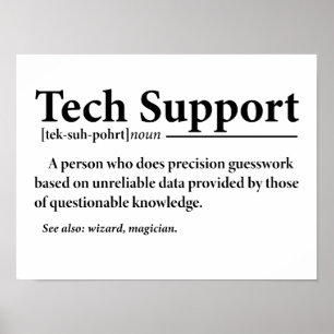 Grappige Tech Support Definitie Poster