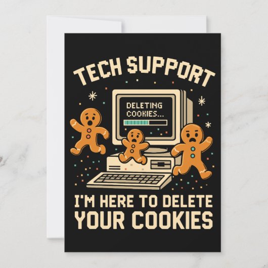Grappige Tech Support Verwijder Cookies Bedankkaart (Voorkant)