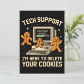 Grappige Tech Support Verwijder Cookies Bedankkaart (Staand voorkant)