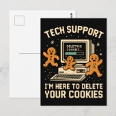 Grappige Tech Support Verwijder Cookies Briefkaart (Voorkant / Achterkant)