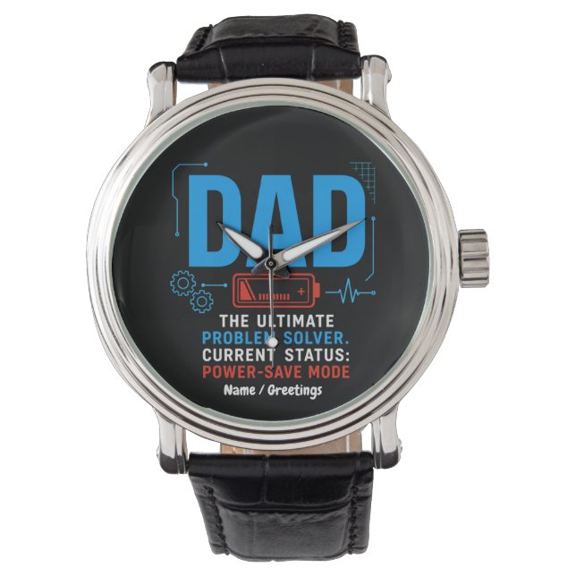 Grappige Tech Vader Probleemoplosser Energiebespar Horloge (Voorkant)