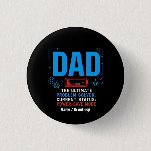 Grappige Tech Vader Probleemoplosser Energiebespar Ronde Button 3,2 Cm (Voorkant)