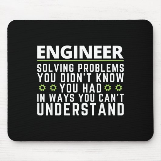 Grappige technicus sarcastische quote engineering  muismat (Voorkant)