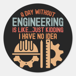 Grappige techniek, technische citaten ronde sticker
