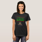 Grappige technische ondersteuningsbadge sarcastisc t-shirt (Voorkant volledig)