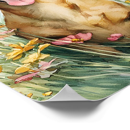 Grappige Teckel Art Print – Schattigee worst hond  (Hoek)