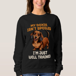 Grappige teckel eigenaar Doxie Lover verwend moede Trui