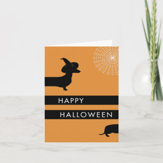 Grappige teckel Halloween Kaart