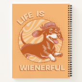 Grappige teckel "Het leven is weelderig" Retro kle Notitieboek (Achterkant)