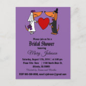 Grappige teckel hond bruiloft Cartoon Uitnodiging Briefkaart (Voorkant)