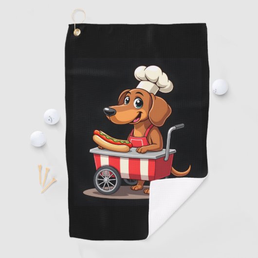 Grappige Teckel Hond Hotdog Sandwich Weenie Worst Golfhanddoek (Insitu)