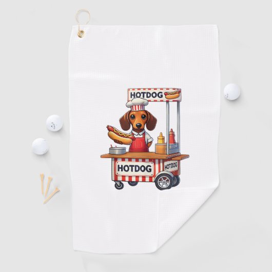 Grappige Teckel Hond Hotdog Sandwich Weenie Worst Golfhanddoek (Insitu)