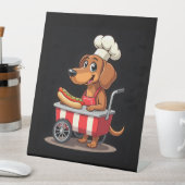 Grappige Teckel Hond Hotdog Sandwich Weenie Worst Reclamebord Met Voetstuk (Insitu)