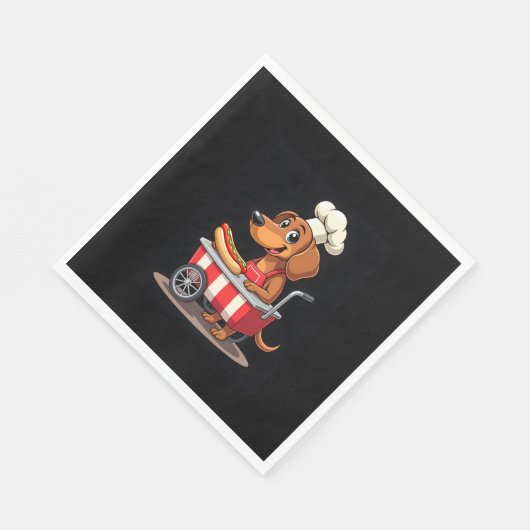 Grappige Teckel Hond Hotdog Sandwich Weenie Worst Servet (Hoek)