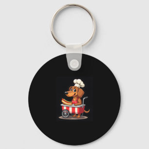 Grappige Teckel Hond Hotdog Sandwich Weenie Worst Sleutelhanger