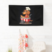 Grappige Teckel Hond Hotdog Sandwich Weenie Worst Spandoek (Insitu)