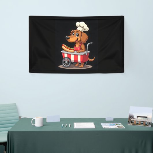 Grappige Teckel Hond Hotdog Sandwich Weenie Worst Spandoek (Beurs)