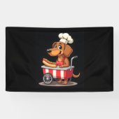 Grappige Teckel Hond Hotdog Sandwich Weenie Worst Spandoek (Horizontaal)