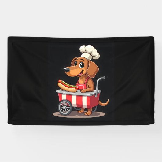 Grappige Teckel Hond Hotdog Sandwich Weenie Worst Spandoek (Horizontaal)