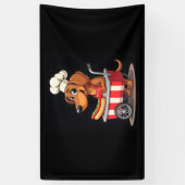 Grappige Teckel Hond Hotdog Sandwich Weenie Worst Spandoek (Verticaal)