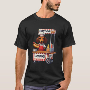 Grappige Teckel Hond Hotdog Sandwich Weenie Worst T-shirt