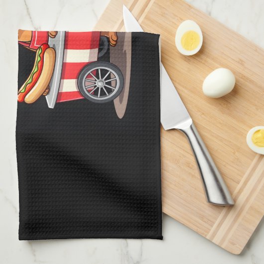 Grappige Teckel Hond Hotdog Sandwich Weenie Worst Theedoek (Quarter Fold)