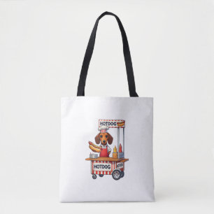 Grappige Teckel Hond Hotdog Sandwich Weenie Worst Tote Bag