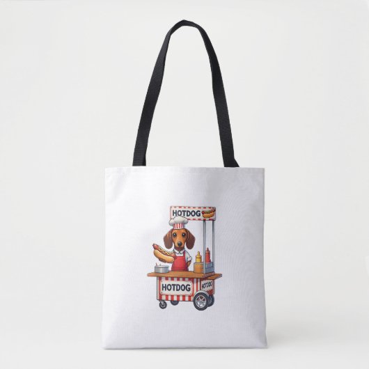 Grappige Teckel Hond Hotdog Sandwich Weenie Worst Tote Bag (Voorkant)