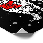 Grappige teckel hond Paws Santa Hat Kerstmis Poster (Hoek)