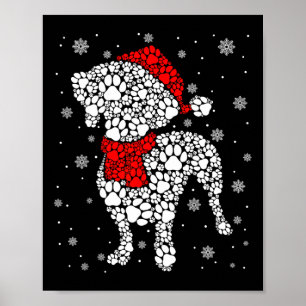 Grappige teckel hond Paws Santa Hat Kerstmis Poster