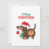 Grappige teckel hond Schattige Vrolijk Kerstfeest Feestdagenkaart (Voorkant)