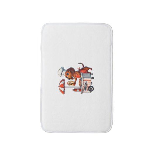 Grappige Teckel Hond Weenie Worst Hotdog Sandwich Badmat (Voorkant Verticaal)