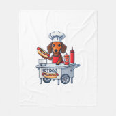 Grappige Teckel Hond Weenie Worst Hotdog Sandwich Fleece Deken (Voorkant)
