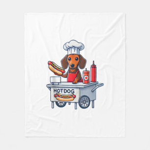 Grappige Teckel Hond Weenie Worst Hotdog Sandwich Fleece Deken