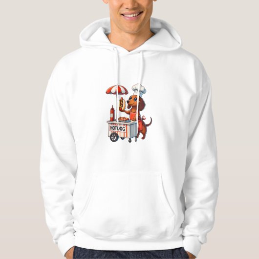 Grappige Teckel Hond Weenie Worst Hotdog Sandwich Hoodie (Voorkant)