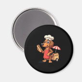 Grappige Teckel Hond Weenie Worst Hotdog Sandwich Magneet (Voorkant / Achterkant)