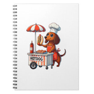 Grappige Teckel Hond Weenie Worst Hotdog Sandwich Notitieboek