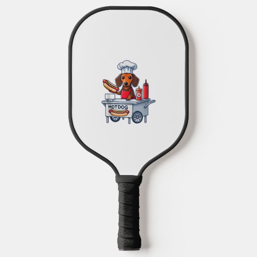 Grappige Teckel Hond Weenie Worst Hotdog Sandwich Pickleball Paddle (Voorkant)