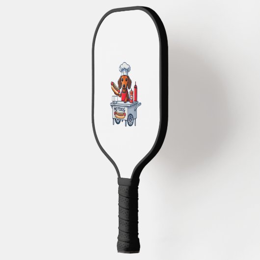 Grappige Teckel Hond Weenie Worst Hotdog Sandwich Pickleball Paddle (Links)