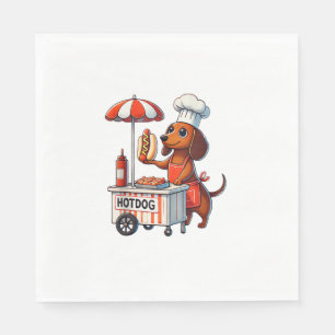Grappige Teckel Hond Weenie Worst Hotdog Sandwich Servet