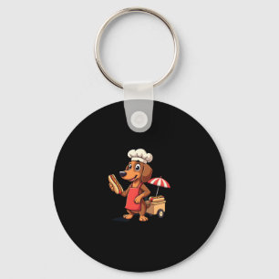 Grappige Teckel Hond Weenie Worst Hotdog Sandwich Sleutelhanger