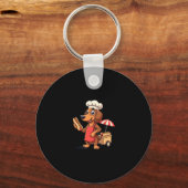 Grappige Teckel Hond Weenie Worst Hotdog Sandwich Sleutelhanger (Voorkant)
