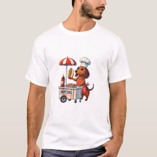 Grappige Teckel Hond Weenie Worst Hotdog Sandwich T-shirt