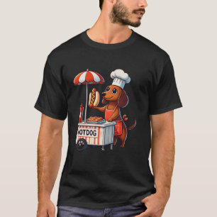 Grappige Teckel Hond Weenie Worst Hotdog Sandwich T-shirt